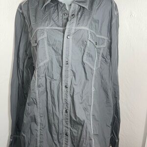 Inc Shirt Mens Size XXL Stud Fastener Blue Casual Blue Country
